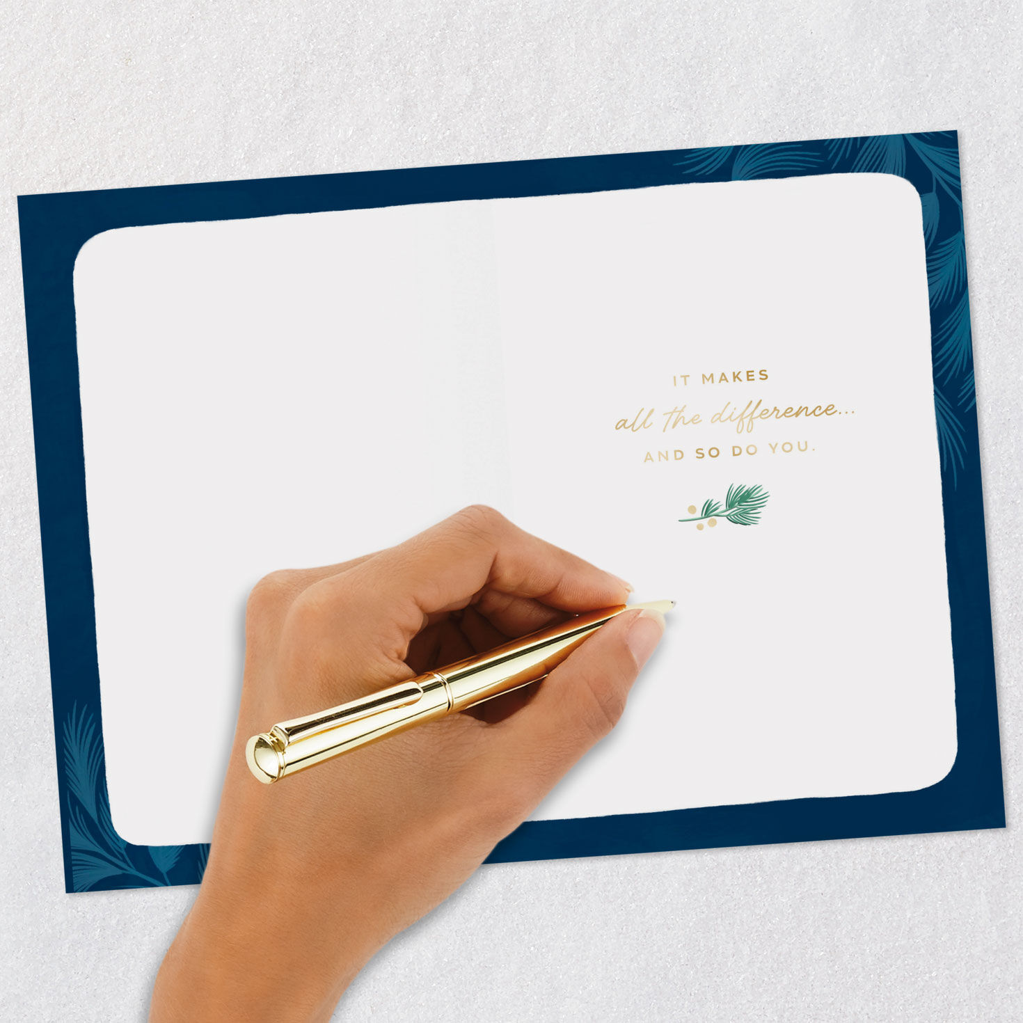 Navy Christmas Tree Healthcare Worker Card Signing card image number 6
