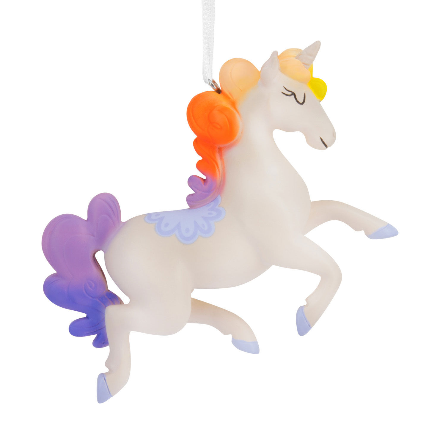 Whimsical Unicorn With Rainbow Mane Hallmark Ornament, , large image number 4