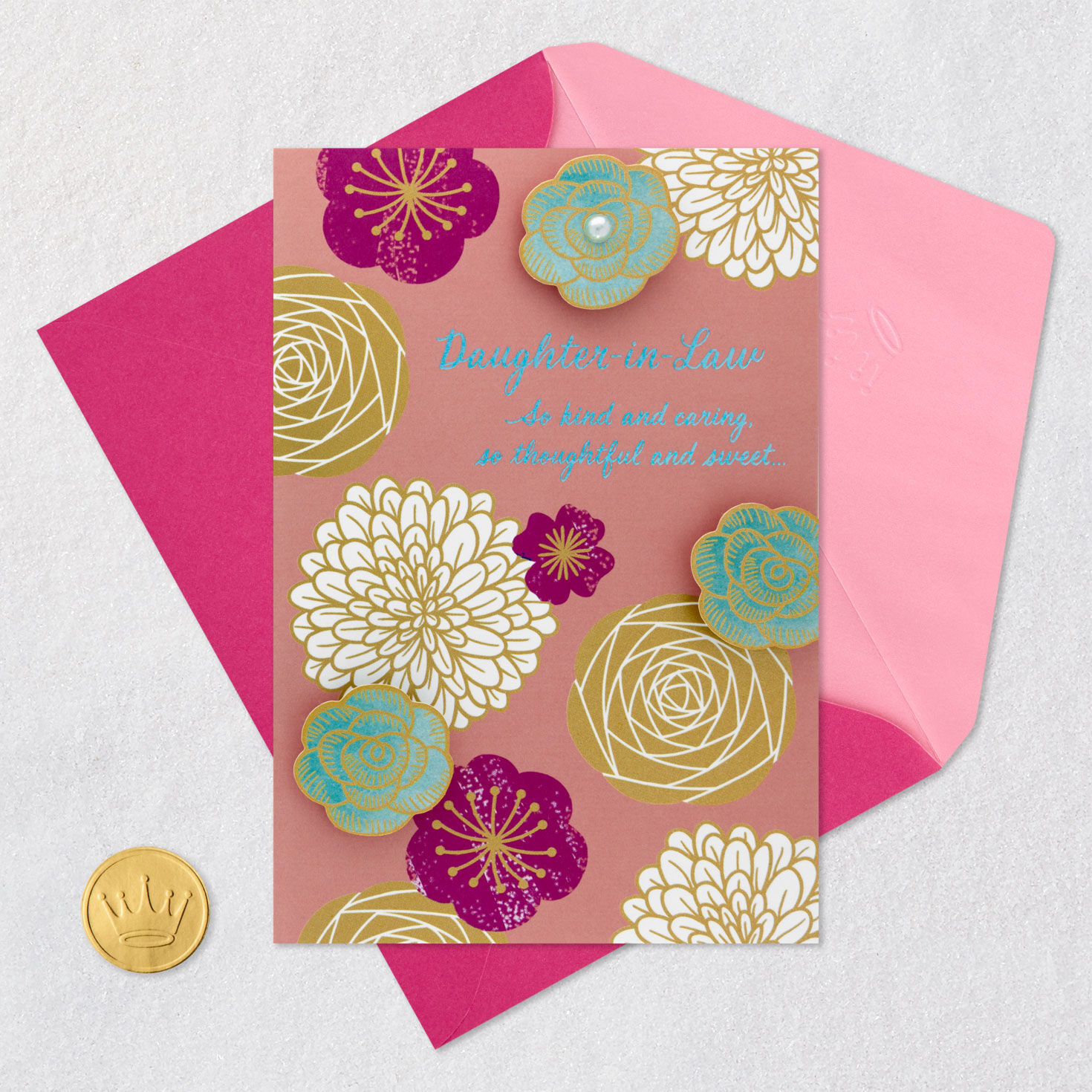 Flowers on Pink Daughter-in-Law Mother's Day Card  image number 5
