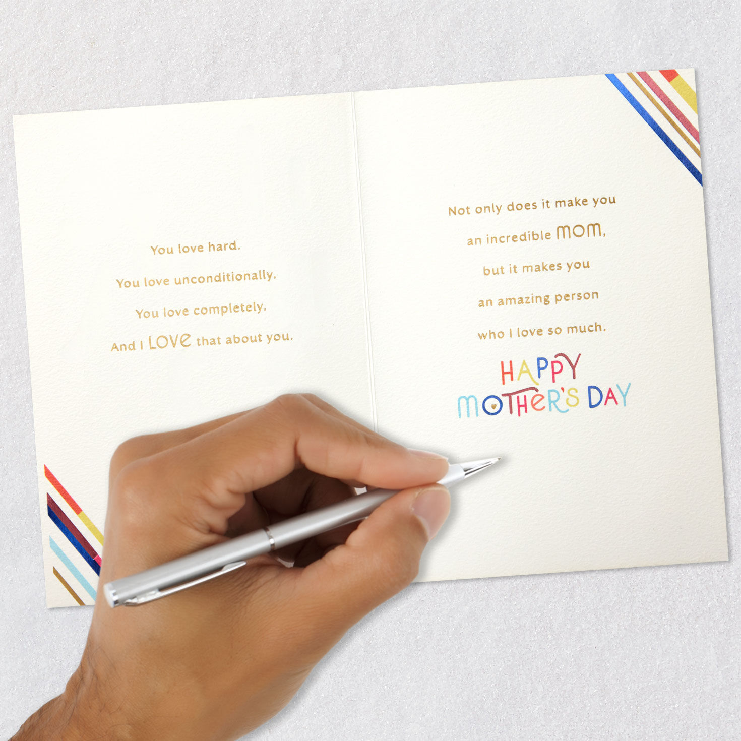 Rainbow Modern Lettering Romantic Mother's Day Card Signing card image number 7