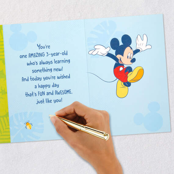 Disney Mickey Mouse 3rd Birthday Card With Sticker, , large image number 8