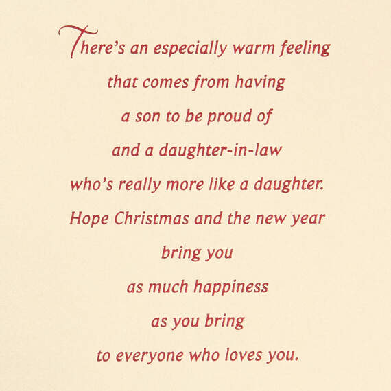 Warm Feelings Christmas Card for Son and Daughter-in-Law, , large image number 2