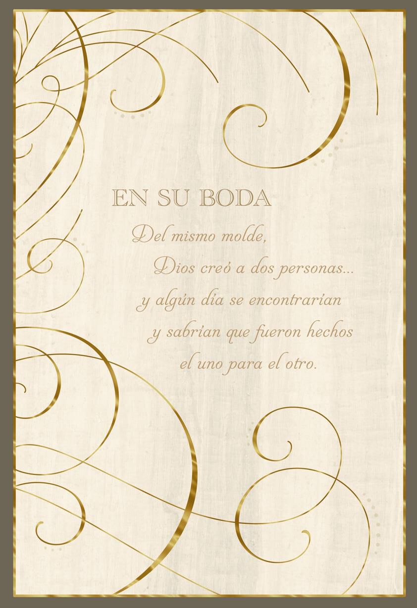 Made to Be Together Spanish-Language Religious Wedding Card