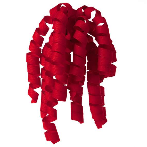 Red Grosgrain Curly Ribbon Gift Bow, 7.5"