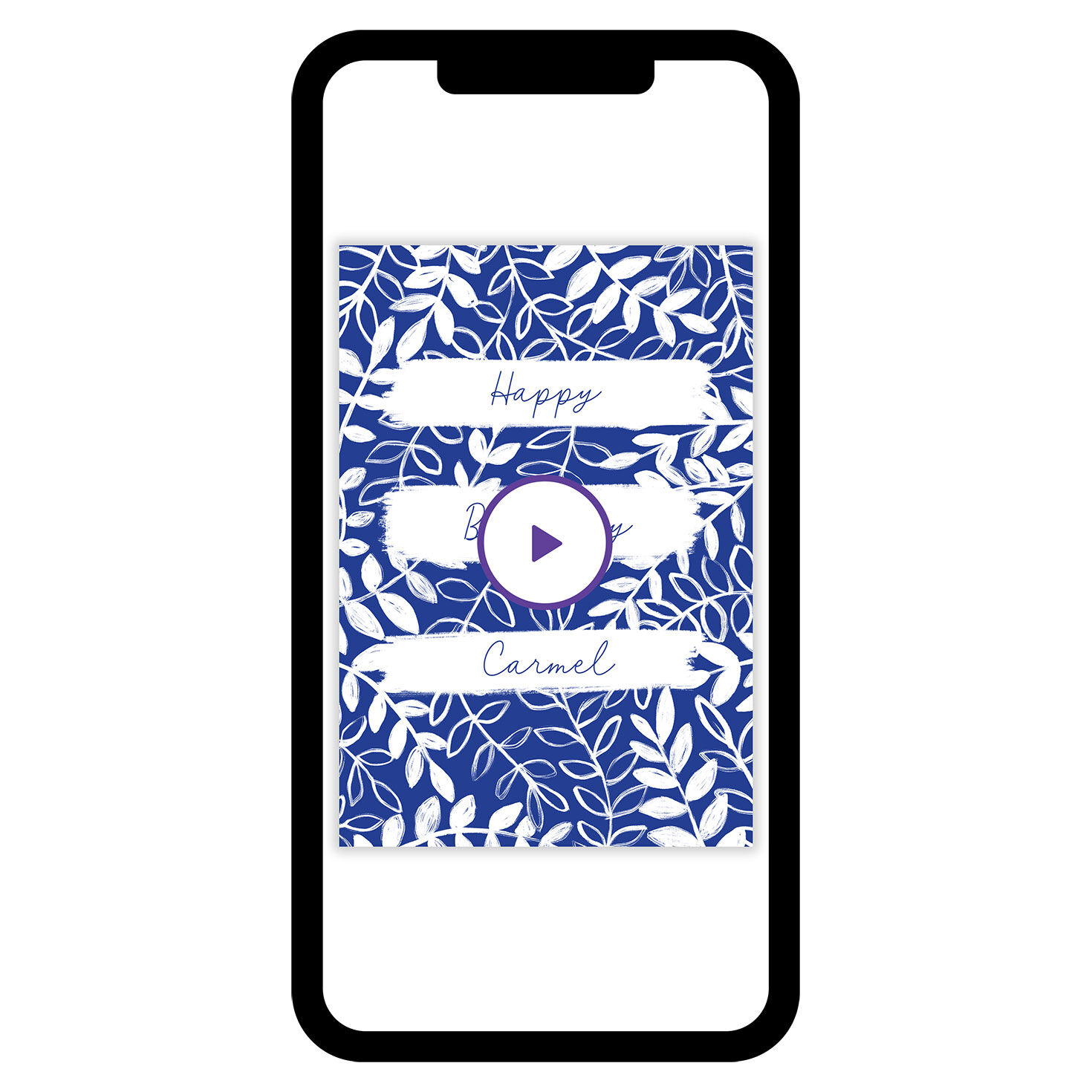 Wonderful Day Blue and White Foliage Birthday eCard