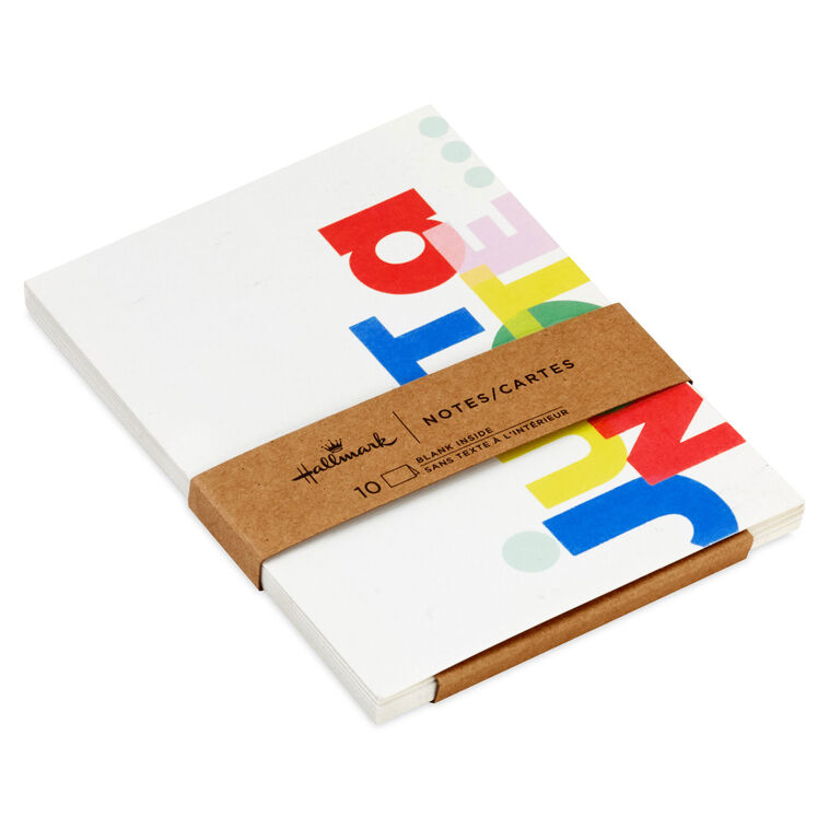 Just a Note Colorful Lettering Blank Notes, Pack of 10