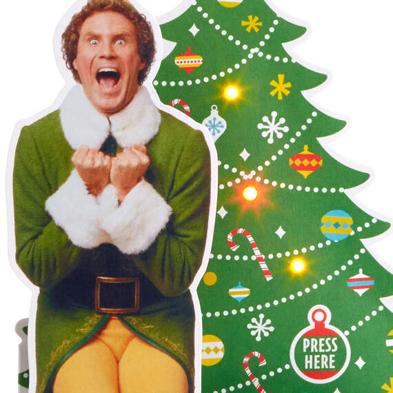Elf™ Buddy Pop-Up Christmas Card With Sound and Light, , large image number 4