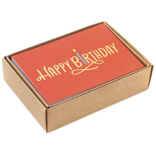 Cake and Candles Time Assorted Birthday Cards, Box of 36, 