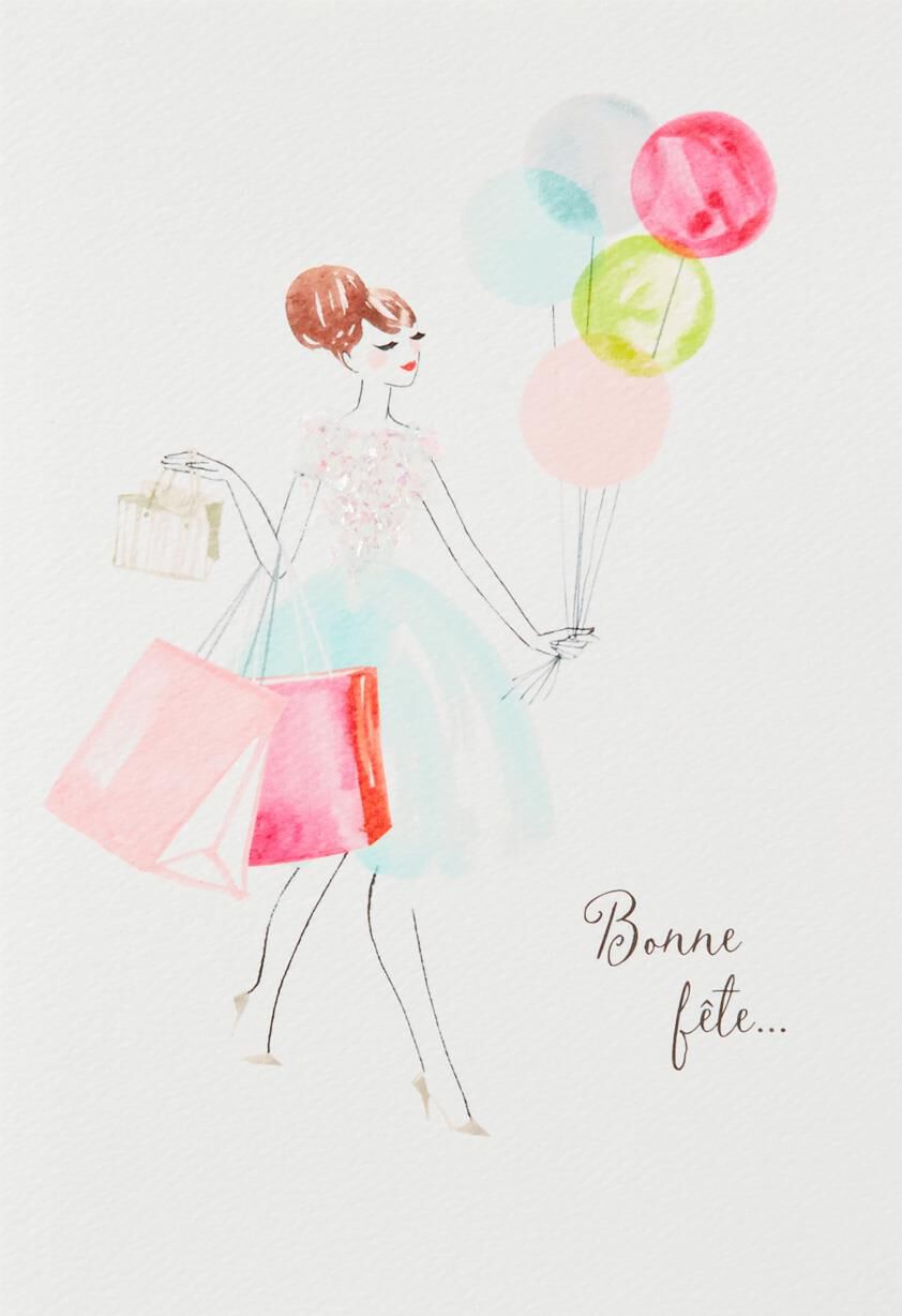 Fashionably Late French-Language Belated Birthday Card - Greeting Cards