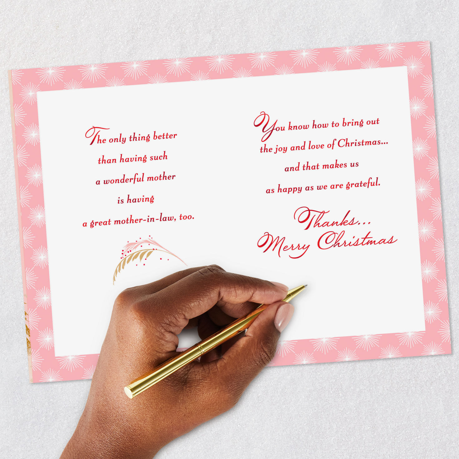 Cardinals in Tree Mom Christmas Card From Both signing card image number 7