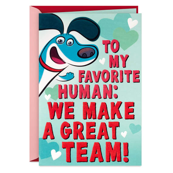 We Make a Great Team Funny Pop-Up Valentine's Day Card From Dog, , large image number 1