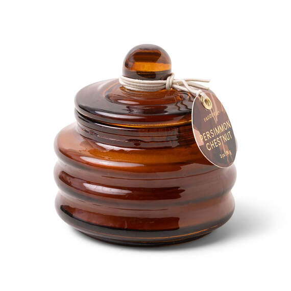 Paddywax Beam Persimmon Chestnut Amber Glass Jar Candle, 3 oz.