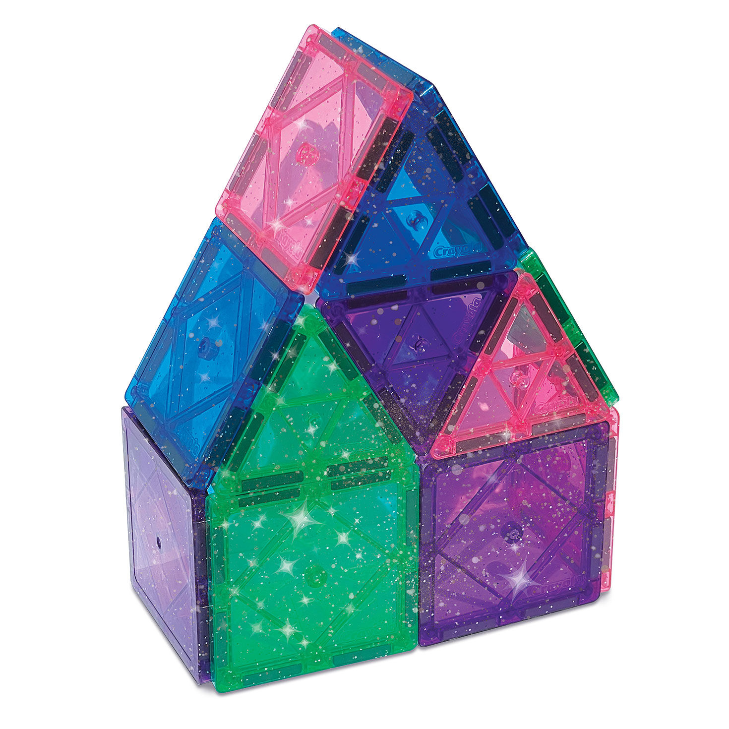 Crayola Glitter Magnetic Tiles Set, 14 pieces, , large image number 3