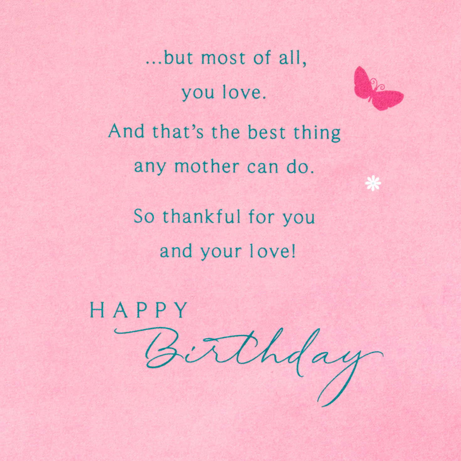 Butterfly and Flowers Mom Birthday Card sentiment image number 2