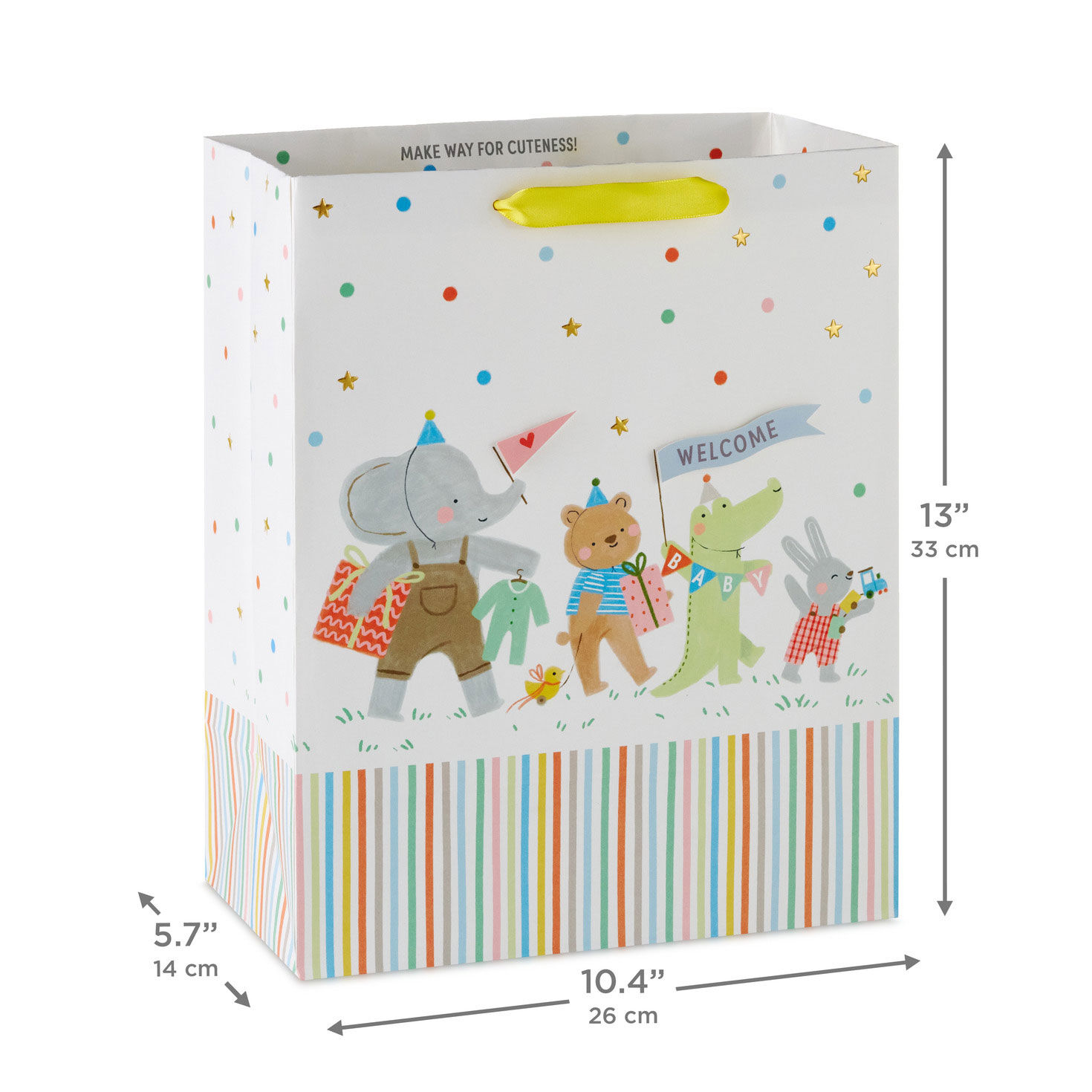 Animal Parade and Polka Dots Large Gift Bag measurement image number 3