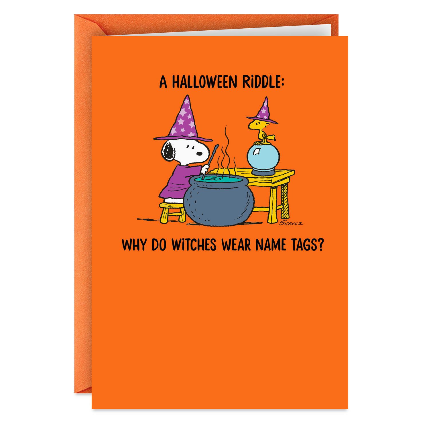 Peanuts® Snoopy and Woodstock Witch Riddle Funny Halloween Card for only USD 2.00 | Hallmark