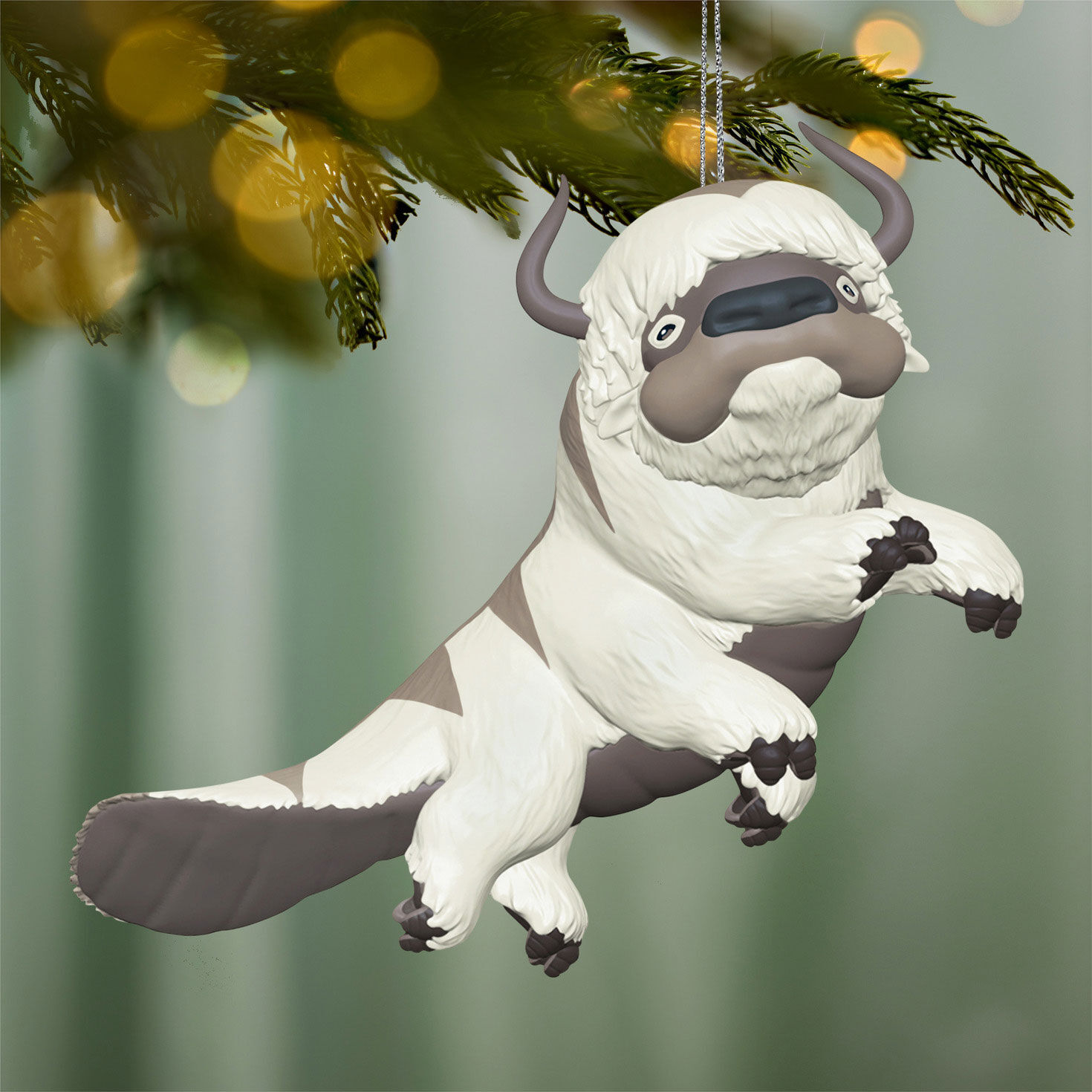 Avatar Gray and White Appa Keepsake Ornament hanging on tree image number 2