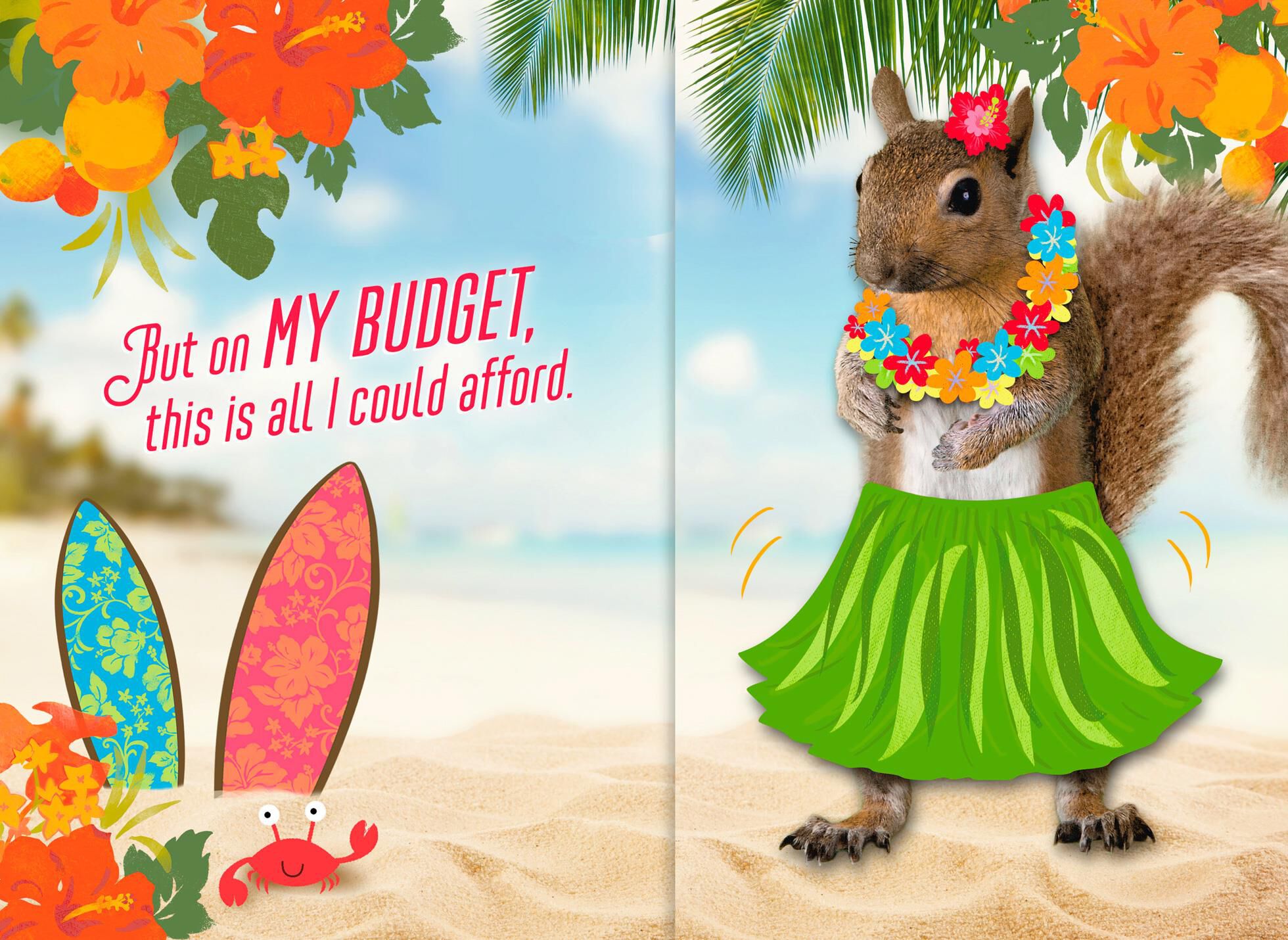 tropical paradise musical birthday card with sound and