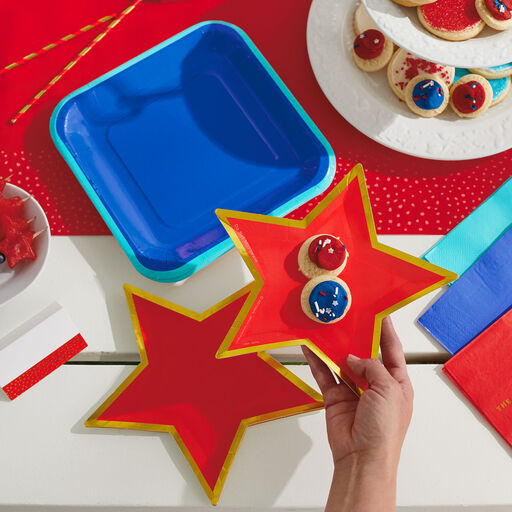 Color Pop 60-Piece Tableware Premium Party Kit, Red Star, 