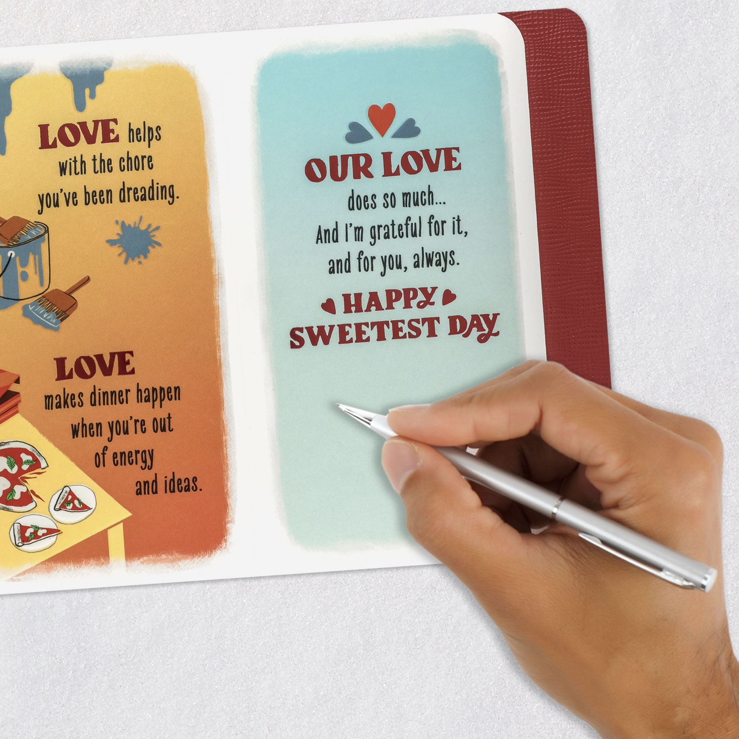 Car Ride Through Fall Leaves Sweetest Day Card for Wife signing card image number 8