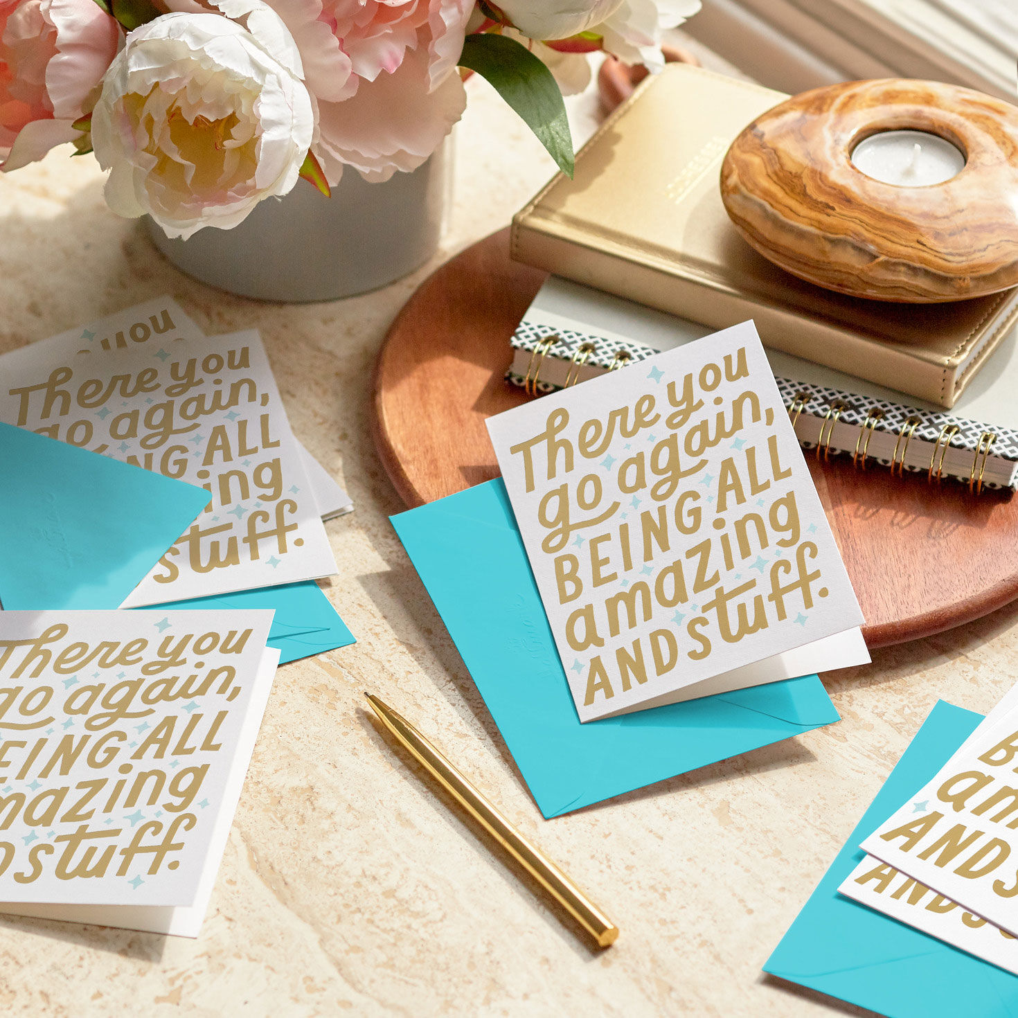 Playful Lettering Blank Thank You Note Cards Pack in use image number 6