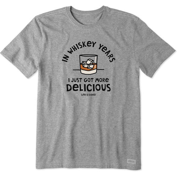 Life Is Good Men's Whiskey Years Gray T-Shirt, , large image number 1