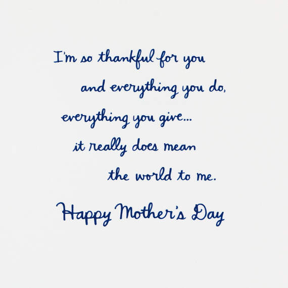 You Mean the World to Me Mother's Day Card for Wife, , large image number 3