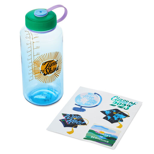 Time to Shine Water Bottle With Stickers, 32 oz., 