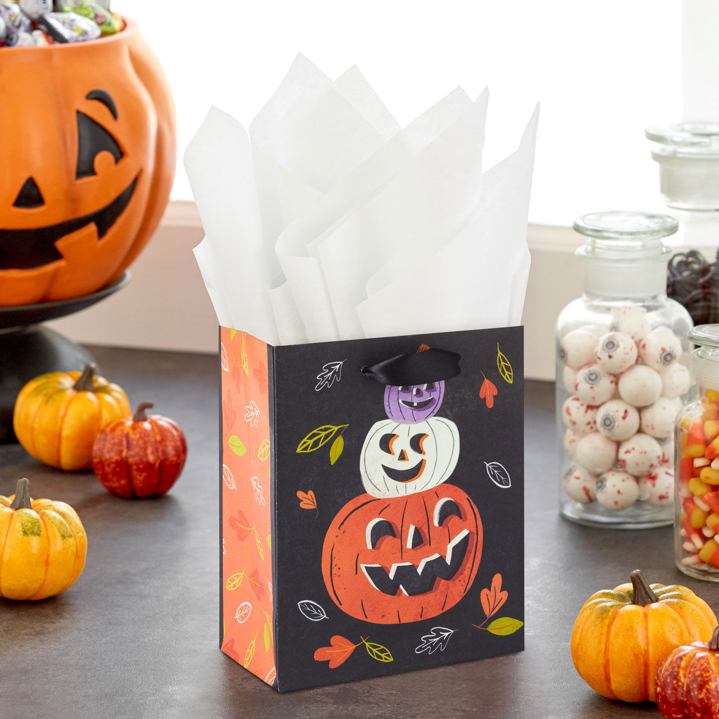 6.5" Pumpkin Trio Small Halloween Gift Bag for only USD 3.49 | Hallmark