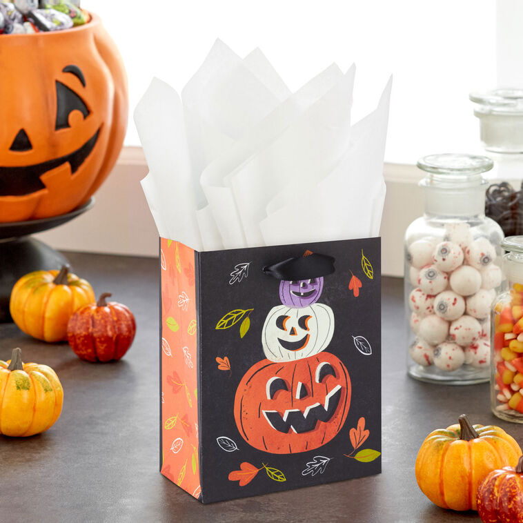 6.5" Pumpkin Trio Small Halloween Gift Bag, , large image number 2