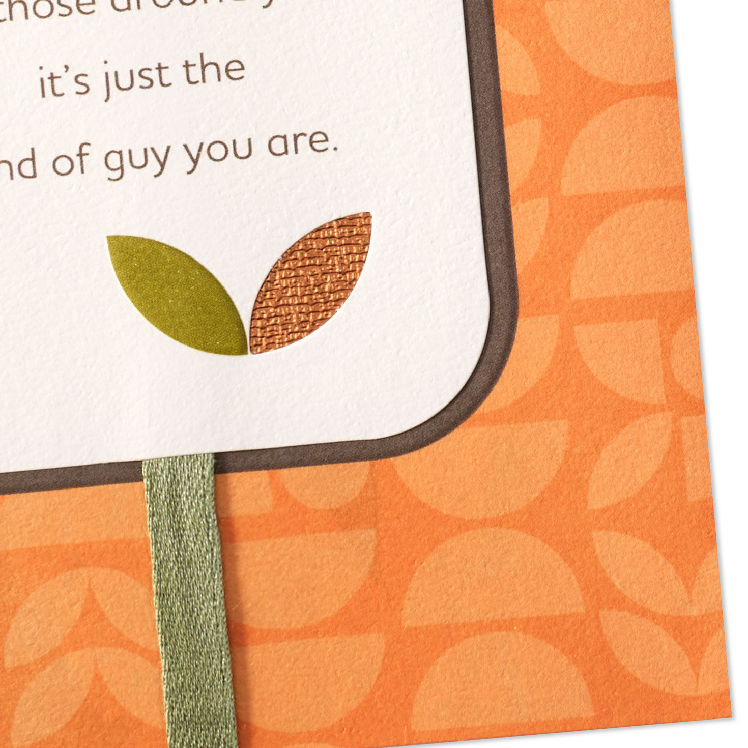 Abstract Orange Half Moons and Leaves Son Birthday Card Card Front Detail image number 6