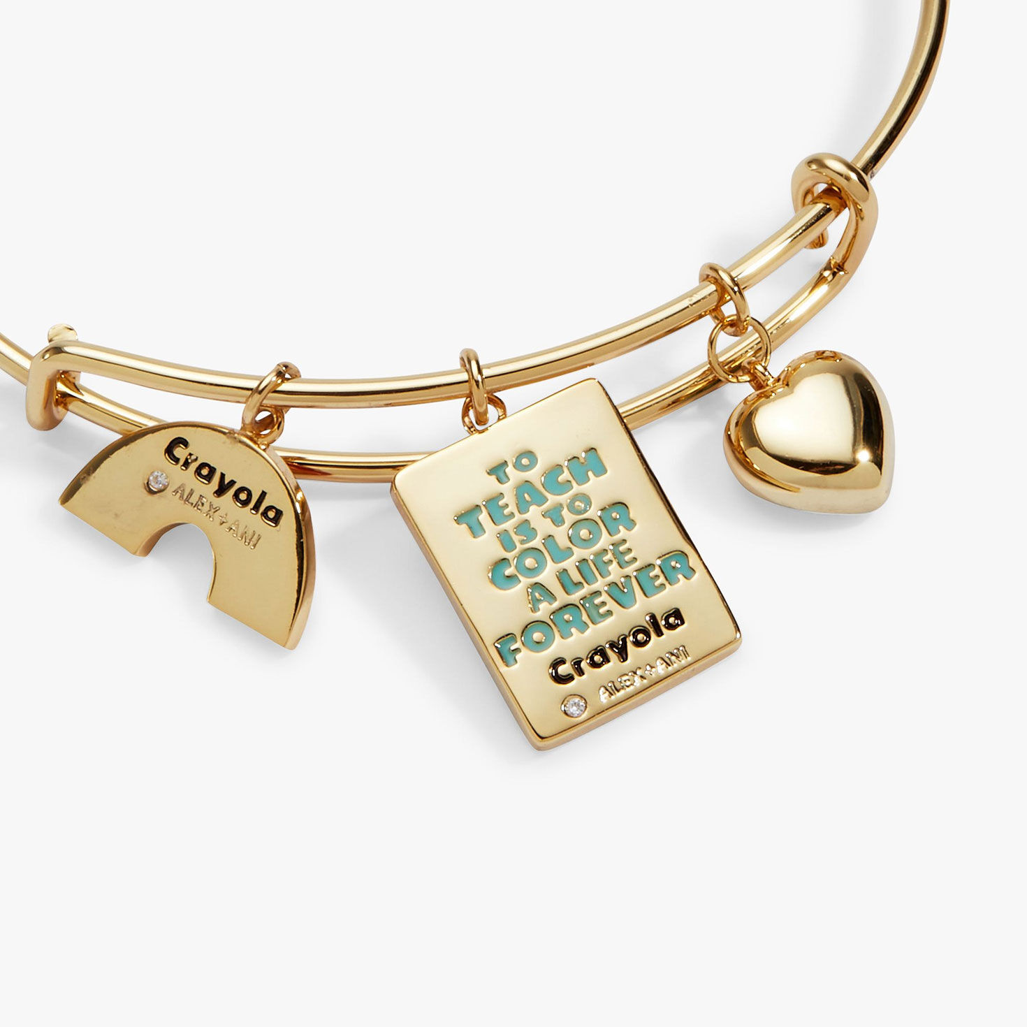 Alex And Ani Crayola 'To Teach Is To Color A Life Forever' Multi Charm Bangle closeup view image number 2