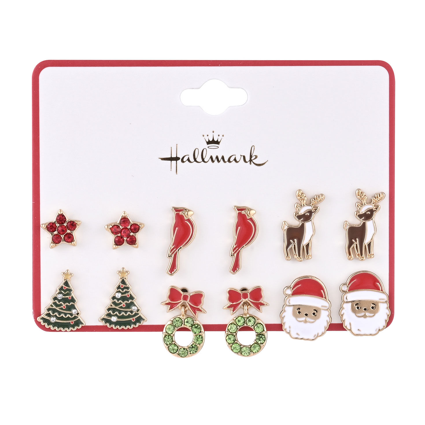 6-pair Christmas Earring Set - Santa package front image number 4
