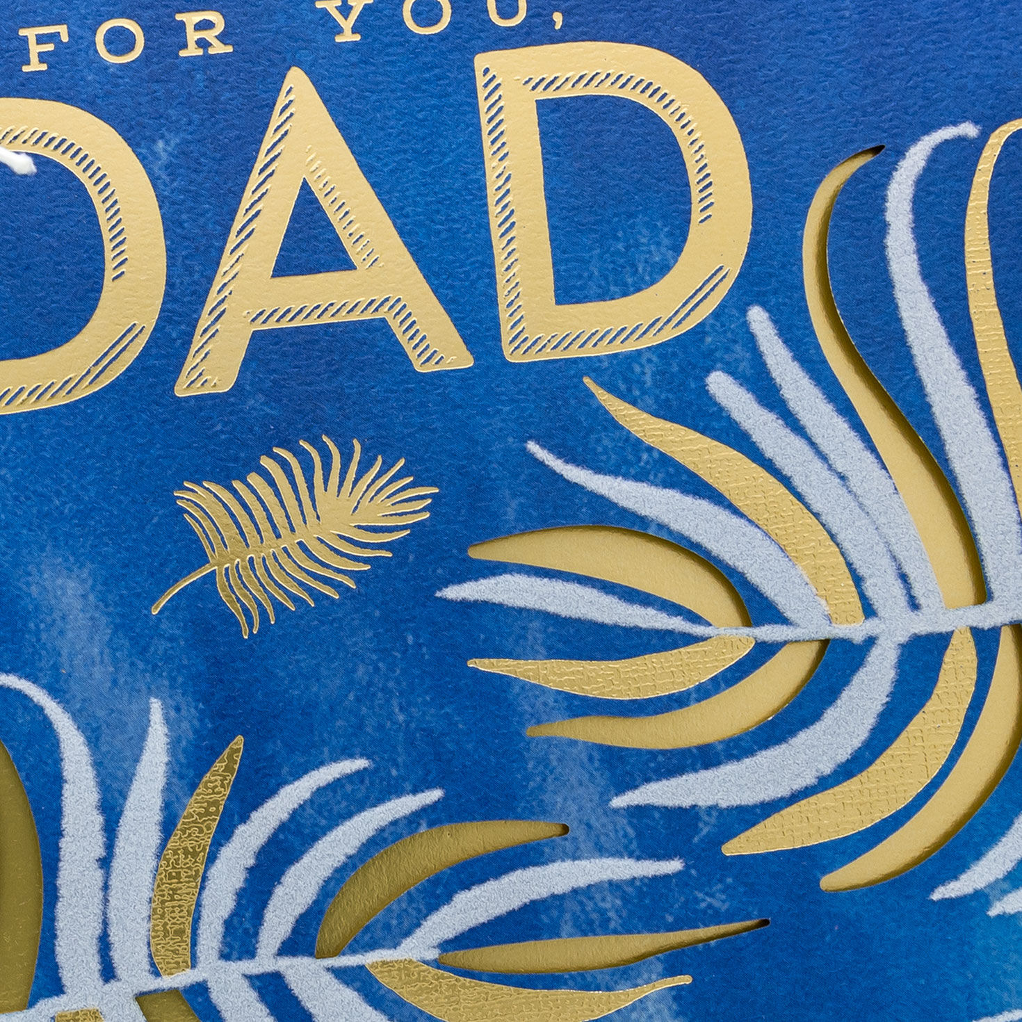 Fern Leaves on Blue Dad Father's Day Card Card Front Detail image number 5