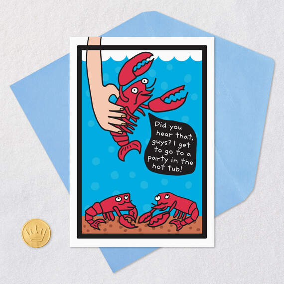 Lobster Hot Tub Party Funny Birthday Card, , large image number 5