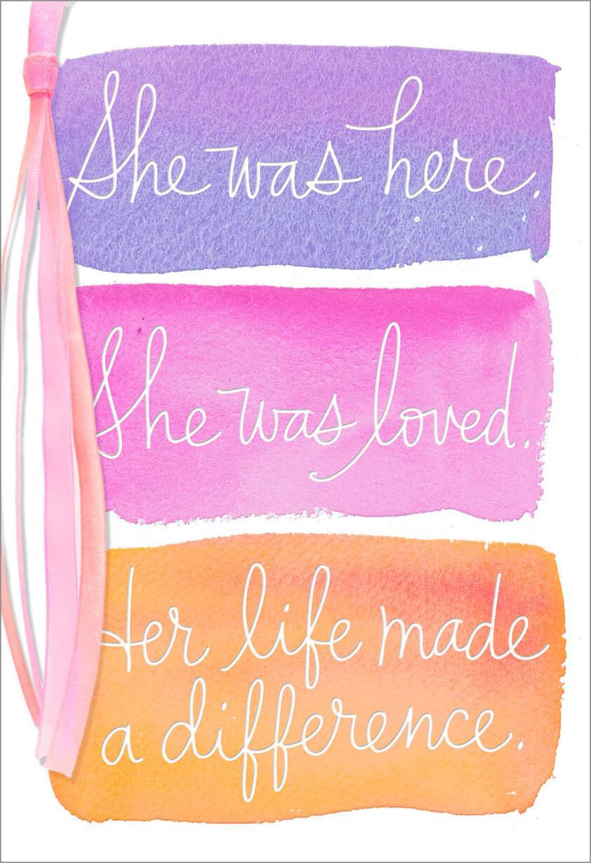 She Made a Difference Sympathy Card