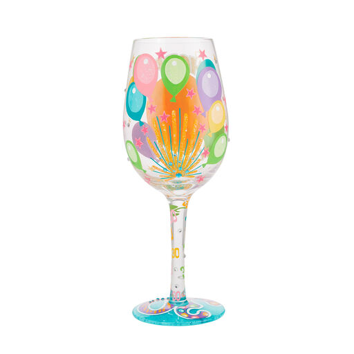 Lolita Happy 30th Birthday Handpainted Wine Glass, 15 oz., 