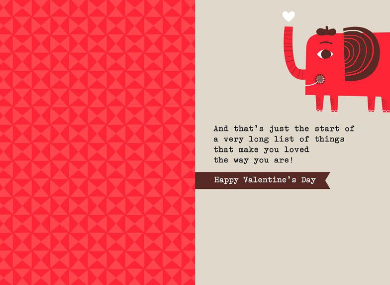 Elephant Dad Love From Kid Valentine's Day Card
