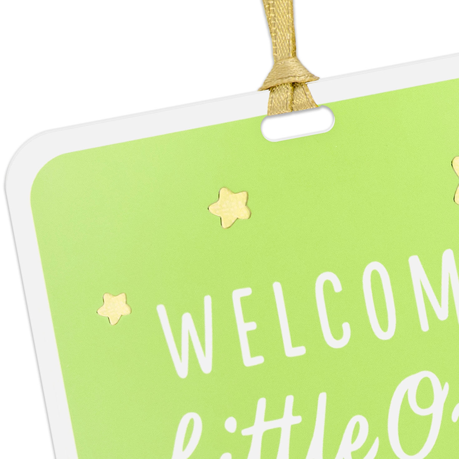 Welcome Little One Gift Tag for Baby With Ribbon closeup view image number 4