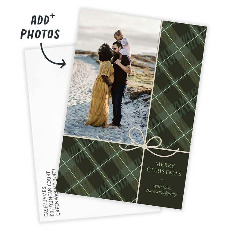 Wrapped in Plaid Flat Christmas Photo Card, , large image number 2