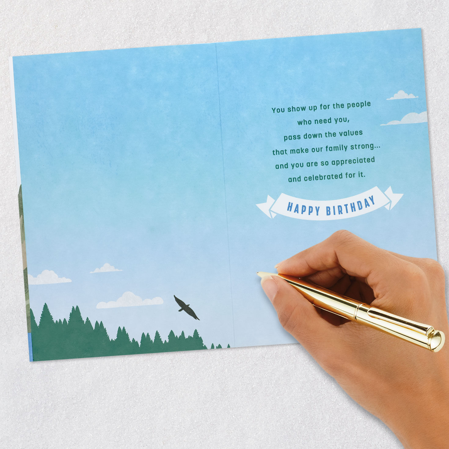 Bald Eagle Over Mountains Grandpa Birthday Card Signing card image number 6