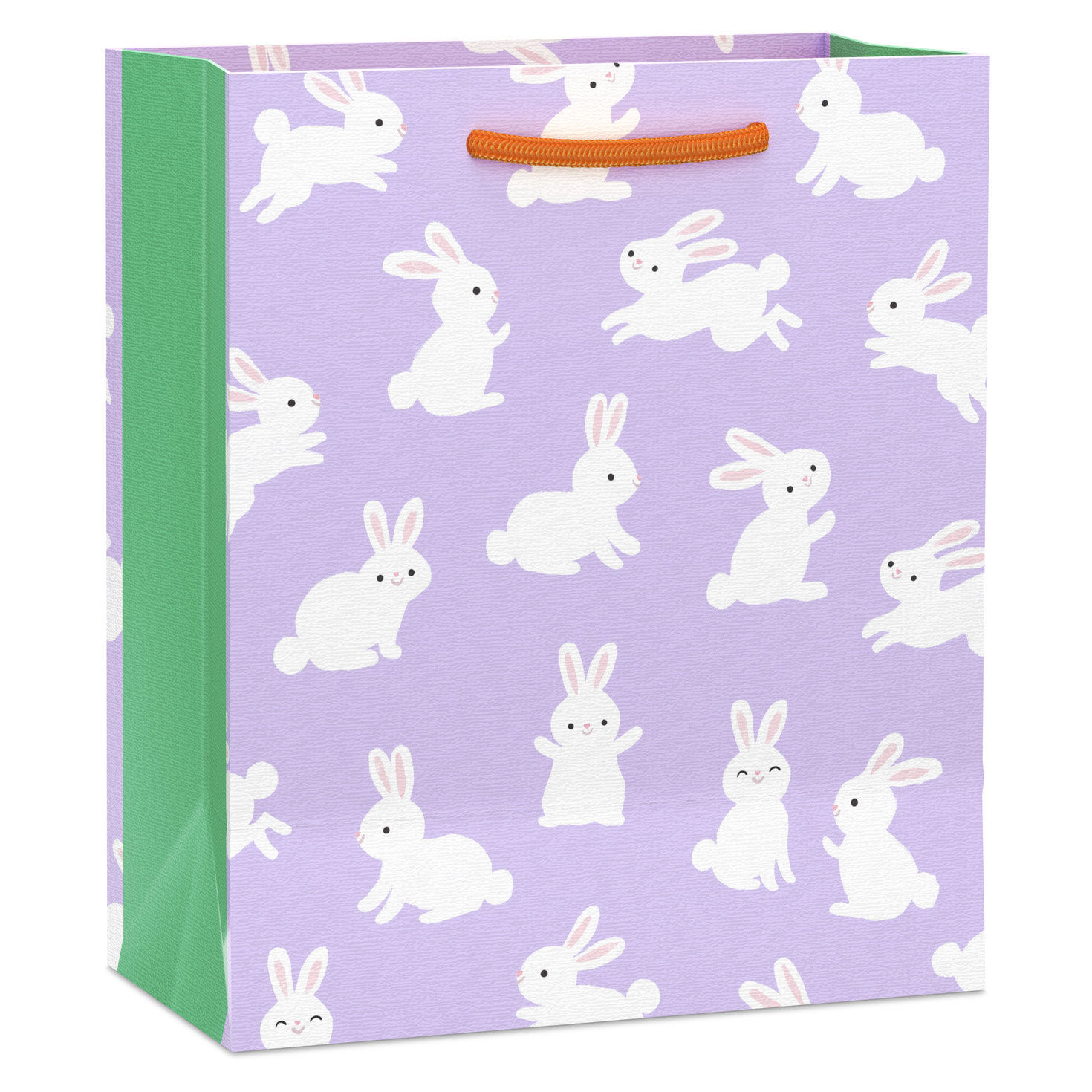 White Bunnies on Lavender Small Gift Bag back image number 6