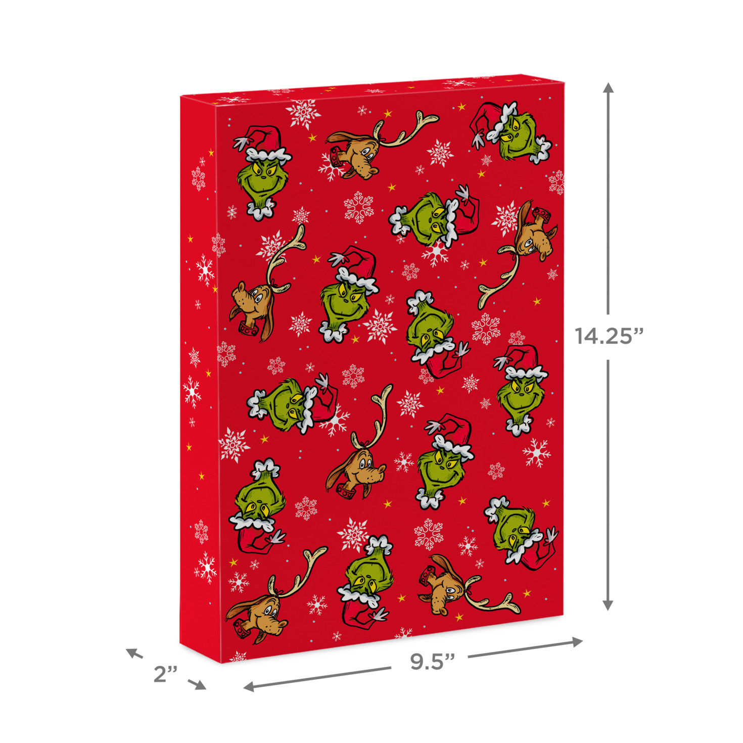 Dr. Seuss Grinch Red and White Christmas Gift Boxes measurement image number 3