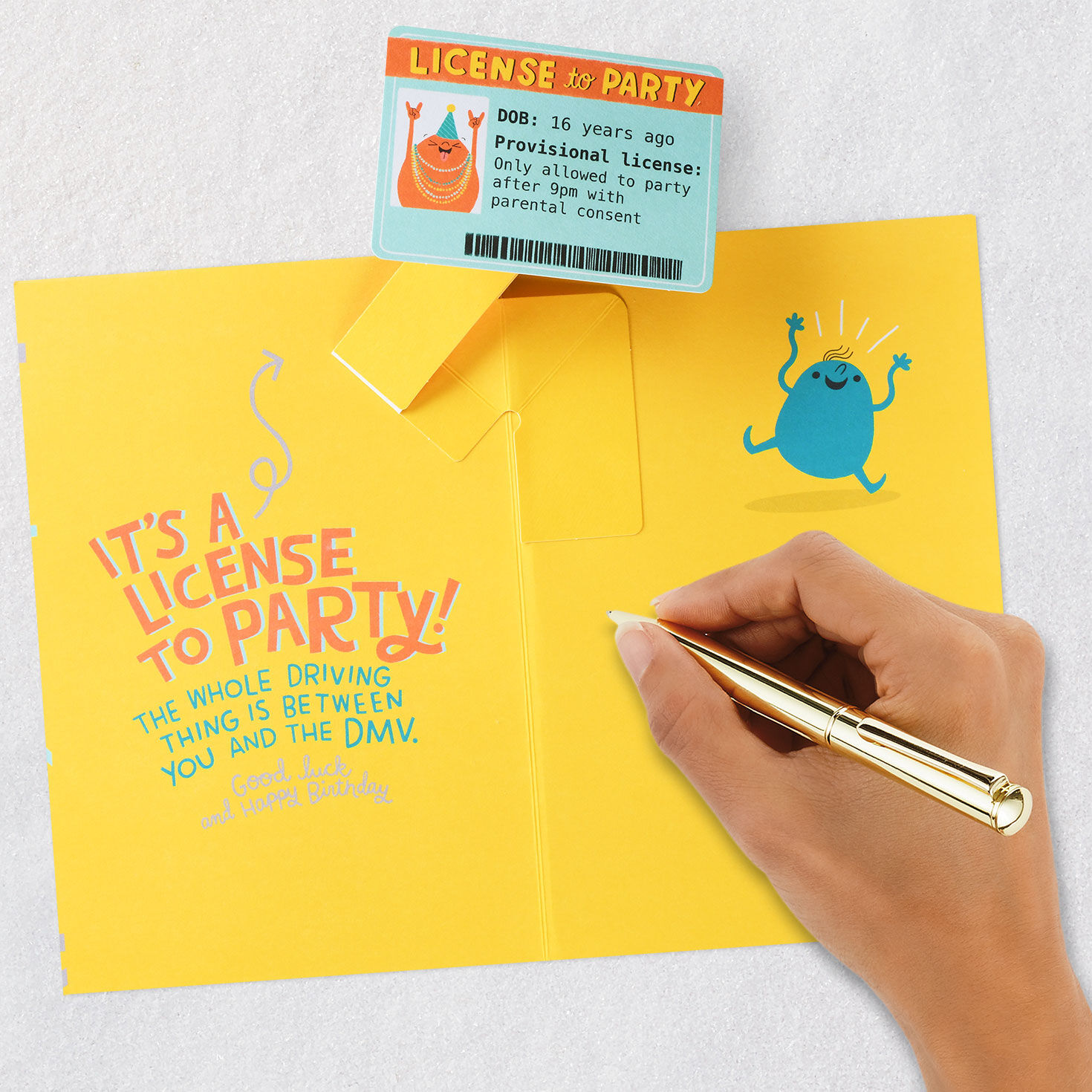 License to Party Funny Pop-Up 16th Birthday Card, , large image number 7