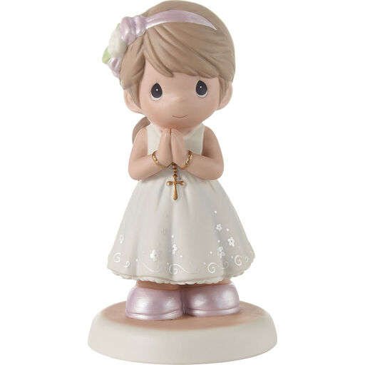 Precious Moments Blessings On Your First Communion Brunette Girl Figurine, 5.3", 