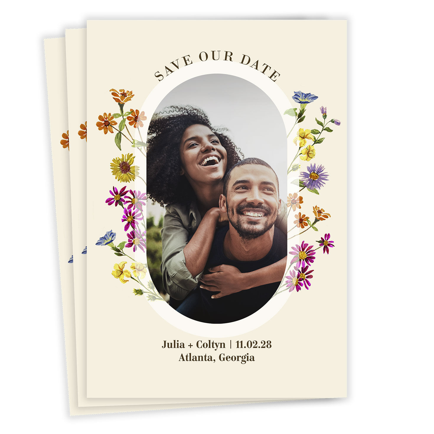Colorful Wildflowers Save the Date