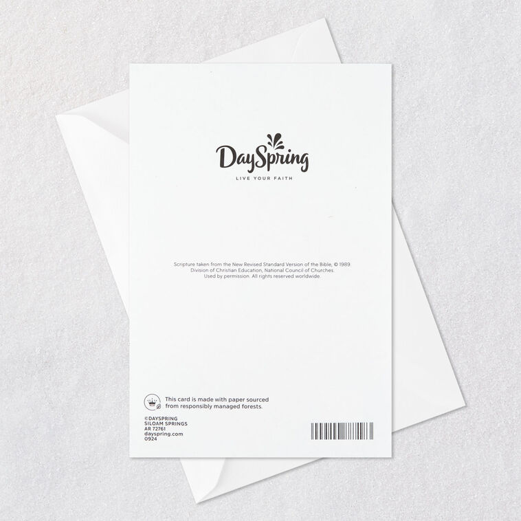 Gold Chalice and Grapes on Blue First Communion Card Card Back with Envelope image number 8