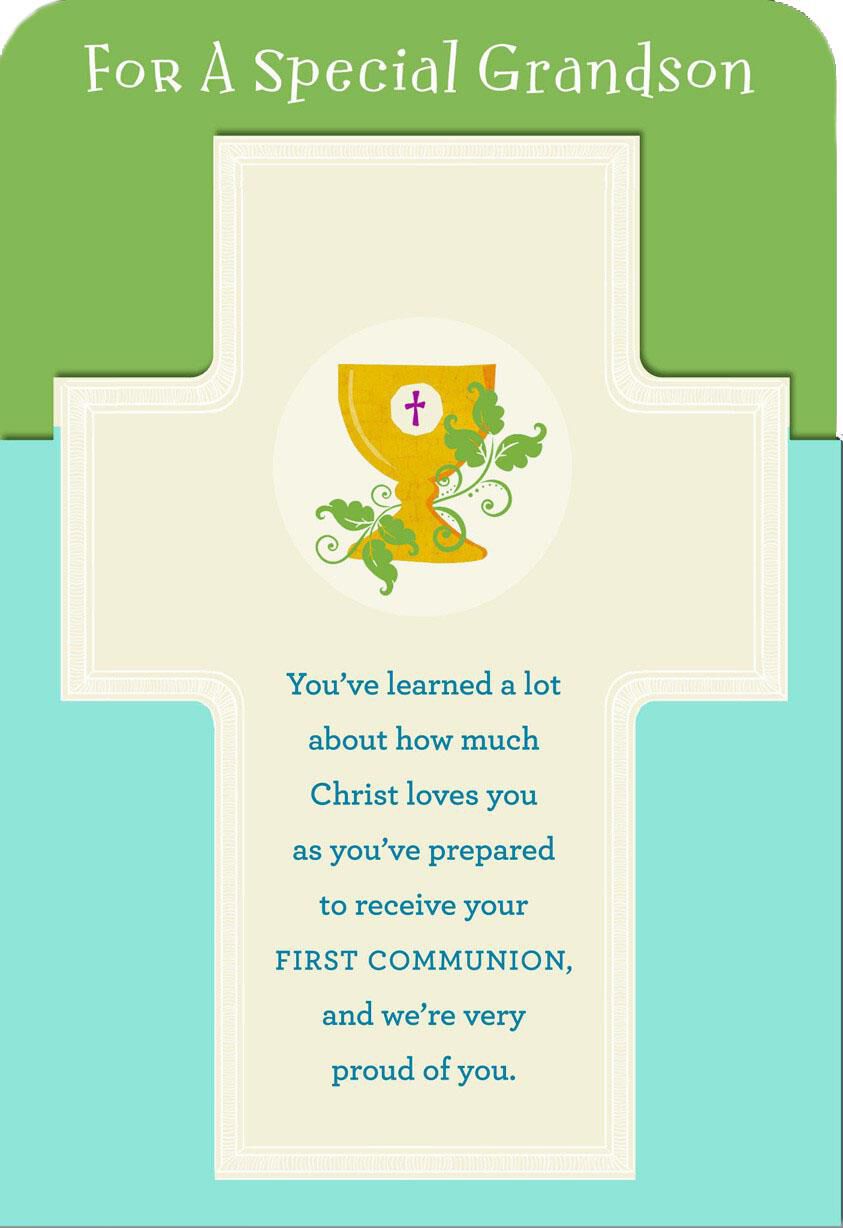 Proud of You, Grandson First Communion Card