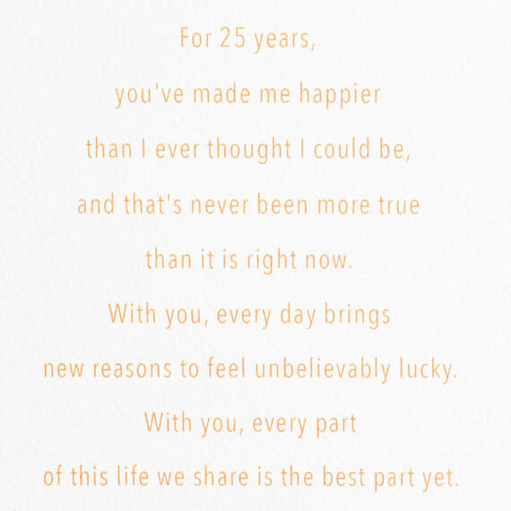 No Place I'd Rather Be 25th Anniversary Card for Husband, , large image number 2