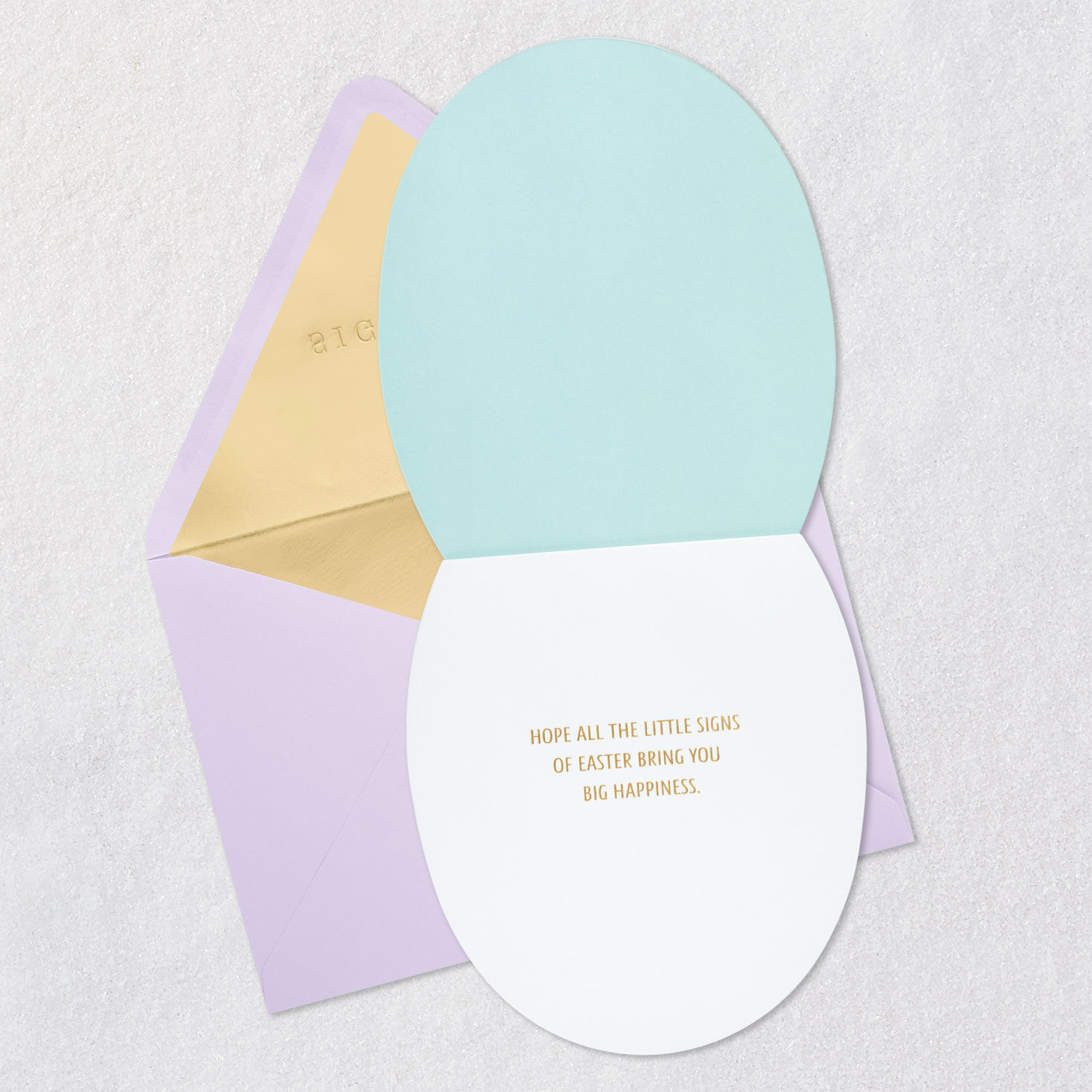 Die-cut Rainbow Floral Egg Easter Card Open card with envelope image number 3